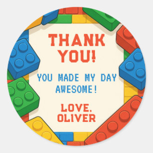 Kleurrijke Game Building Blocks Dank u Label