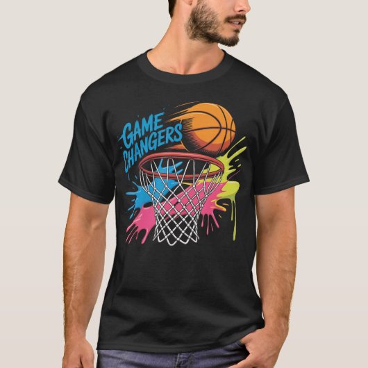 Kleurrijke Game Changers Basketbal Tie Dye Kleur S T-shirt (Voorkant)