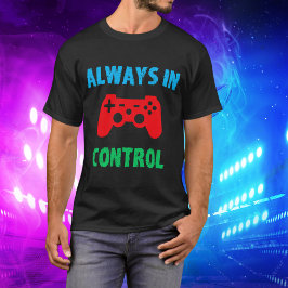 Kleurrijke gamer altijd in controle-T-shirt T-shirt