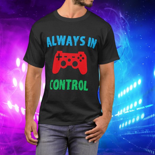 Kleurrijke gamer altijd in controle-T-shirt T-shirt