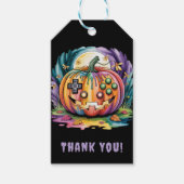 Kleurrijke Gamer Pumpkin Halloween Bash Cadeaulabel (Voorkant)