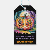 Kleurrijke Gamer Pumpkin Halloween Bash Cadeaulabel (Achterkant)