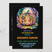 Kleurrijke Gamer Pumpkin Halloween Bash Kaart (Voorkant / Achterkant)