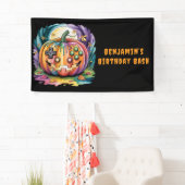 Kleurrijke Gamer Pumpkin Halloween Bash Spandoek (Insitu)