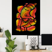 Kleurrijke Ganesha-schilderijen Poster (Thuiskantoor)