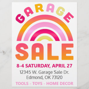 Kleurrijke garageverkoop flyer sjabloon