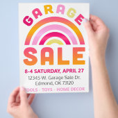 Kleurrijke garageverkoop flyer sjabloon (Hand)