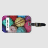 Kleurrijke garens met aangepaste naam bagagelabel (Voorkant (horizontaal))