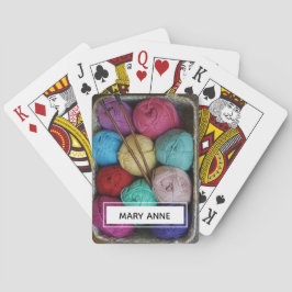 Kleurrijke garens met aangepaste naam pokerkaarten