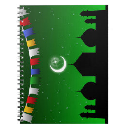 Kleurrijke Garland met moskee Notitieboek