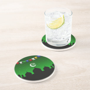 Kleurrijke Garland met moskee Zandsteen Onderzetter