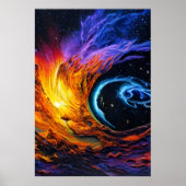 Kleurrijke gaswolk in de ruimte | AI Art Poster (Voorkant)