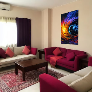 Kleurrijke gaswolk in de ruimte   AI Art Poster