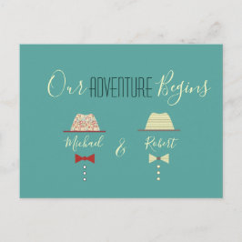 Kleurrijke Gay Bruiloft Save The Date Aankondigingskaart