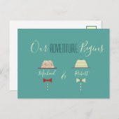 Kleurrijke Gay Bruiloft Save The Date Aankondigingskaart (Voorkant / Achterkant)