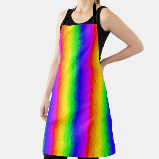 Kleurrijke Gay LGBT Rainbow Flag Design Stripes Schort (Insitu)