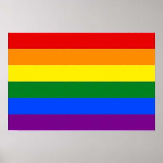 Kleurrijke Gay Pride Rainbow Stripes Flag Banner Poster (Voorkant)