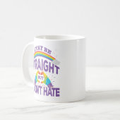 Kleurrijke Gay Pride Straight, maar niet haten Koffiemok (Voorkant links)