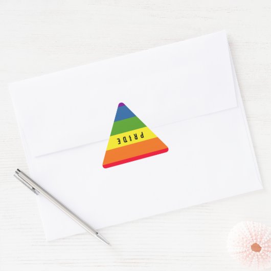 Kleurrijke Gay Rainbow Pride Driehoek Sticker (Envelop)
