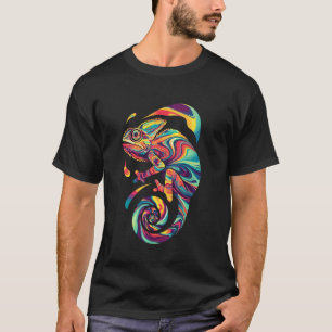 Kleurrijke Geabstraheerde Kameleon Oogverblindende T-shirt