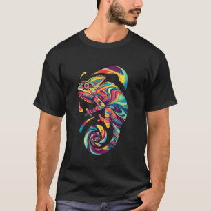 Kleurrijke Geabstraheerde Kameleon Oogverblindende T-shirt