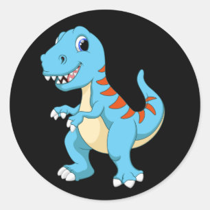Kleurrijke geanimeerde dinosaurus ronde sticker