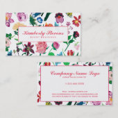 Kleurrijke geassorteerde bloemen witte achtergrond visitekaartje (Voorkant / Achterkant)