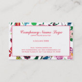 Kleurrijke geassorteerde bloemen witte achtergrond visitekaartje (Achterkant)