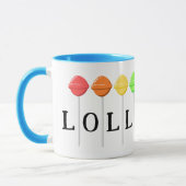 Kleurrijke geassorteerde lolly's snoep zoet mok (Links)