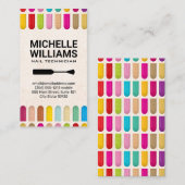 Kleurrijke geassorteerde nagels | Nagellak borstel Visitekaartje (Voorkant / Achterkant)