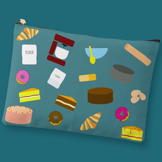 Kleurrijke gebakken goederen en bakken accessoirez etui