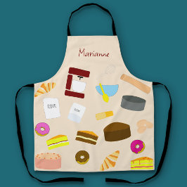 Kleurrijke gebakken producten en bakken gebruiksvo schort