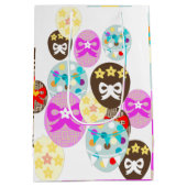 Kleurrijke gebarsten paaseieren medium cadeauzakje (Achterkant)