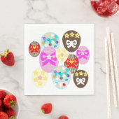 Kleurrijke gebarsten paaseieren servet (Insitu)