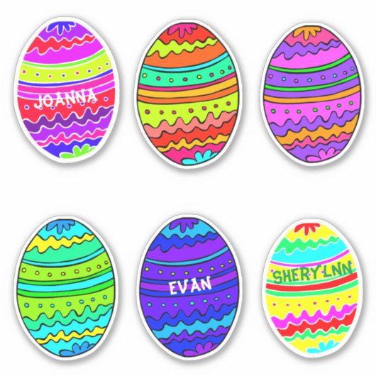 Kleurrijke gebilde paasmoeren sticker (Voorkant)