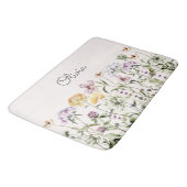 Kleurrijke gebloemde tuin met monogram badmat (Gekanteld)