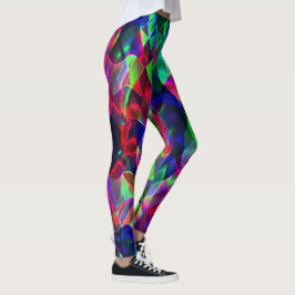 Kleurrijke gebogen driehoeken of golvingen, donker leggings