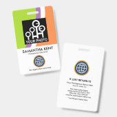 Kleurrijke Gebogen Golven Personeelsidentificatieb Badge (Voor- en achterkant)