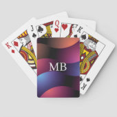 Kleurrijke gebogen vormen, wit monogram pokerkaarten (Achterkant)