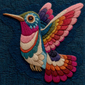 Kleurrijke geborduurde kolibriepatroon Sokken