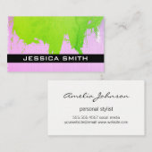 Kleurrijke geborsteld (groen roze) visitekaartje (Voorkant / Achterkant)