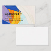 Kleurrijke geborstelde textuur | creatief kunstena visitekaartje (Voorkant / Achterkant)