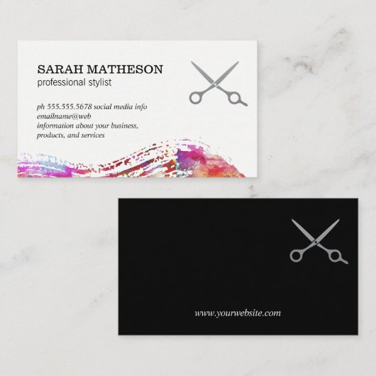 Kleurrijke Geborstelde Textuur professionele styli Visitekaartje (Voorkant / Achterkant)
