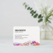 Kleurrijke geborstelde textuur visitekaartje (Staand voorkant)