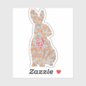 Kleurrijke gebotteerde bunny, op maat gesneden vin sticker (Vel)