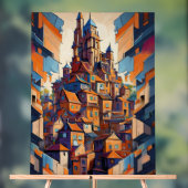 Kleurrijke gebouwen acryl bord (Neutraal)