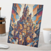 Kleurrijke gebouwen reclamebord met voetstuk (Insitu)