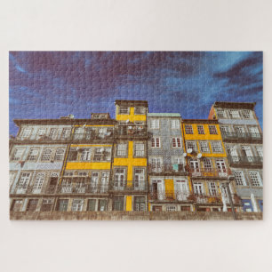 Kleurrijke gebouwen van Ribeira District in Porto Legpuzzel