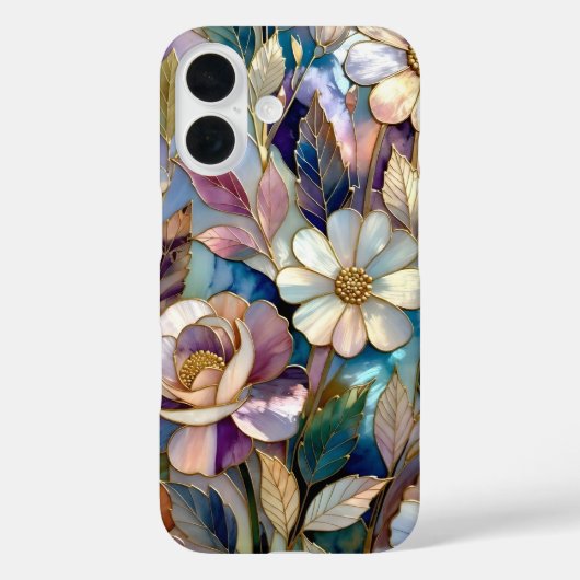 Kleurrijke Gebrandschilderde Glas iPhone Hoes Paar (Achterkant)