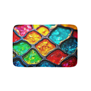 Kleurrijke Gebrandschilderde Glas Kunst Glow Desig Badmat
